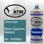 Preview: Chevrolet, Black Sapphire Metallic, 98 / WA8863: 400ml Sprühdose, von ATW Autoteile West.